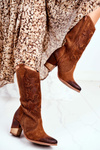 Women’s Boots On High Heel Leather Cognac High Rosemary