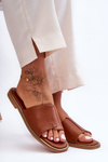 Klapki Damskie Skóra Camel Harmony 55-216