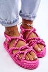 Women's Fashionable Braided Sandals Fuchsia Tiffanie