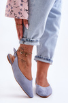 Women's Suede Ballet Flats Blue Kenra