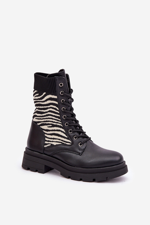 Women’s Work Boots With Sock Zebra Black Raviri