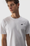 Men's Plain T-shirt With Logo 4F White 4FWMM00TTSHM1843-10S