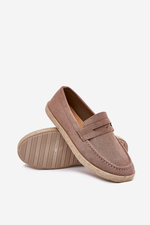 Men's Moccasins With Braiding Dark Beige Fiamar