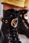 Leather Women's Boots With Studs Black Leticia