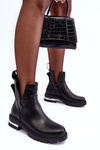 Leather Boots With Zippers And Cutouts Black Flicha 