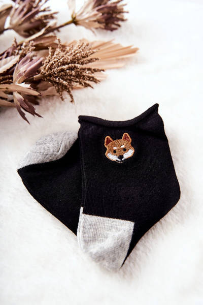 Children's Pressless Socks Fox Black