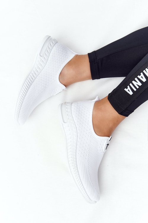 Women's Slip-on Sneakers White Be Stretchy