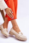 Elegant Leather Loafers Light Beige Laverne