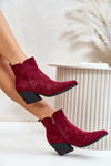 Insulated Cowboy Boots Eco Suede With Zipper Burgundy Virtris