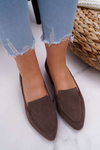 Women's Moccasins Suede Leather Loafers Cappuccino Homny