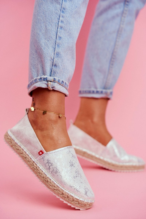 Espadryle Pleciona Podeszwa Big Star Srebrne FF274A514