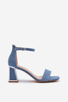 Denim Sandals with Heel Blue Pholia