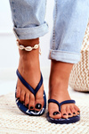 Rubber Flip Flops Lu Boo Flip Flops Navy Blue