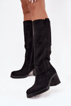 Women's insulated boots with chunky heel black Sanelle