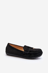 Women's Classic Black Suede Moccasins Ontala