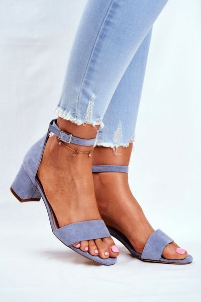 Suede Sandals On A Bar Sergio Leone SK839 Light Blue