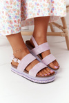 Suede Sandals On A Platform Purple Olimpia