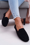 Women's Black Suede Bolero Moccasins