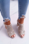 Women's Peep Toe Sandals Beige Olenia