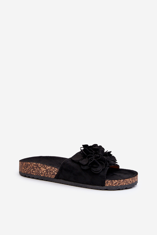 Women's Clogs on Cork Platform with Eco Suede Black Jaihini