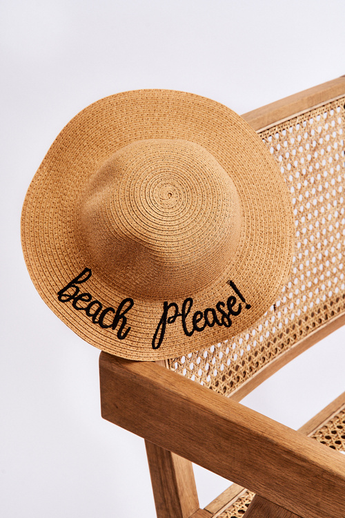 Kids Hat With Beach Please! Beige