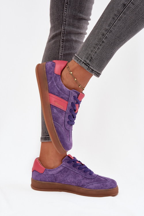 Suede Women's Sneakers Vinceza 79576 Purple