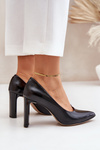 Elegant High Heels Made Of Natural Leather On A Heel Black Lewski 2659/2043