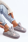Women's Furry Slippers With Bunny Grey Naveritte