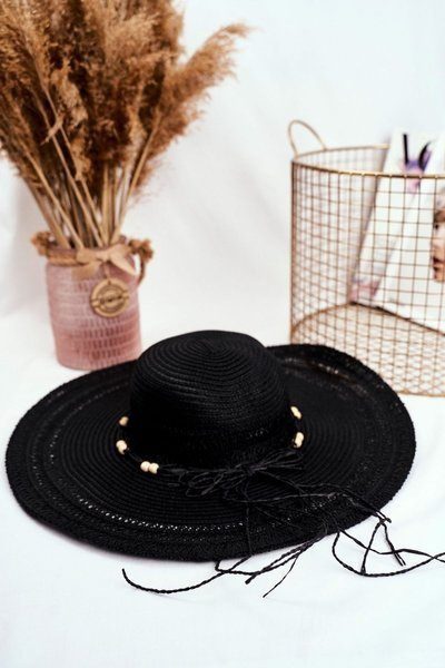 Women's Straw Hat Black Universal Size