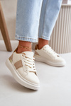 Fashionable Women's Platform Sneakers Made Of Eco Leather Brown Nevisase
