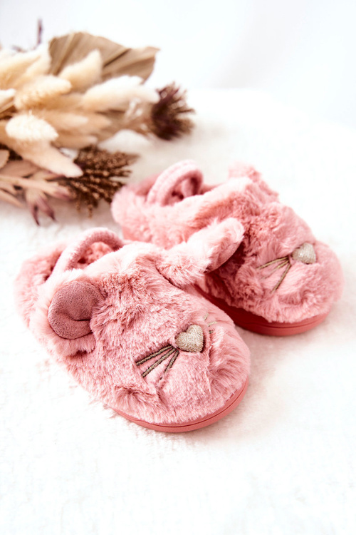 Dziecięce Papcie Kotki Z Uszami Różowe Tammy