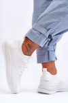 Buty Sportowe Damskie Wsuwane Materiałowe Białe Zauna C2002