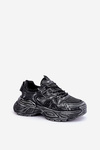 Damskie Sneakersy Z Przetarciami Na Platformie Czarne Seladwen