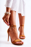 High Heel Suede Sandals Brown Liberty