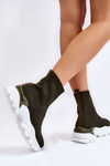 Women's High Sock Trainers Green Jovie