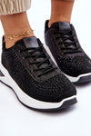 Sneakersy Damskie Cyrkonie Czarne Raiden