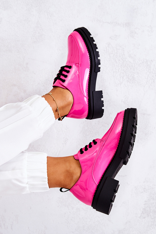 Laquered Lace-up Shoes La.Fi Pink Joselin