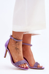 Women's Sandals On A High Heel With Rhinestones Violet Perfecto