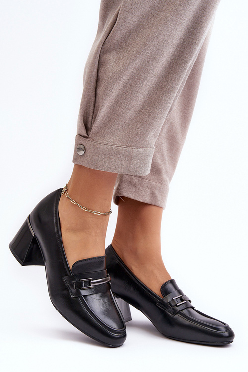 Leather Heels on a Stiletto Black Idona