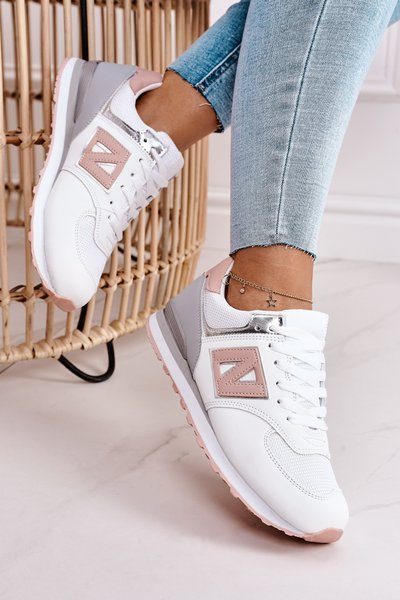 Women's Sport Shoes Sneakers White-Pink Last Minute