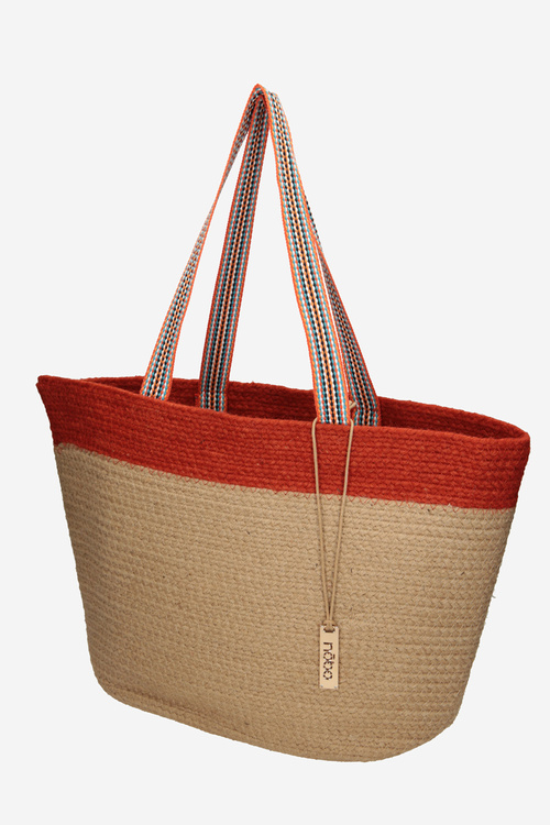 Beach Basket Bag NOBO XP0400-C003 Beige-Orange