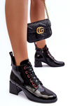 Low-Cut Lace-Up Patent Boots SBarski MR870-66 Black