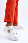 Women's Sneakers White and Gold Diahna