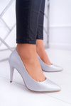 Sergio Leone Pearl Stiletto Pumps Stilettos Silver Feliciana