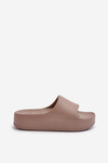 Women's Brown Foam Platform Slides Airaplea