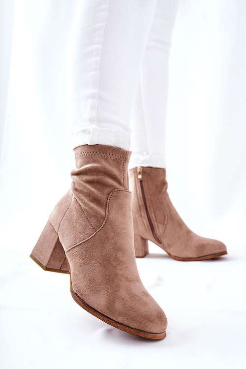 Women's Boots On Heel Beige Merducio