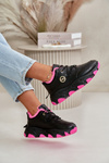 Warm Women's Sports Shoes Lace-up Platform Black Bialoa