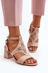 Low Heel Sandals in Nude Eleriva