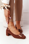 Suede Pumps On A Block Heel Sergio Leone PB142 Brown