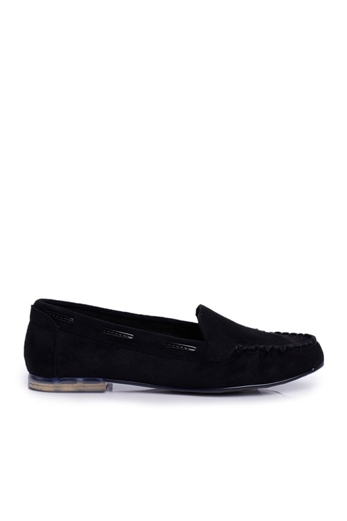 Sergio Leone Women's Suede Moccasins Black MK722